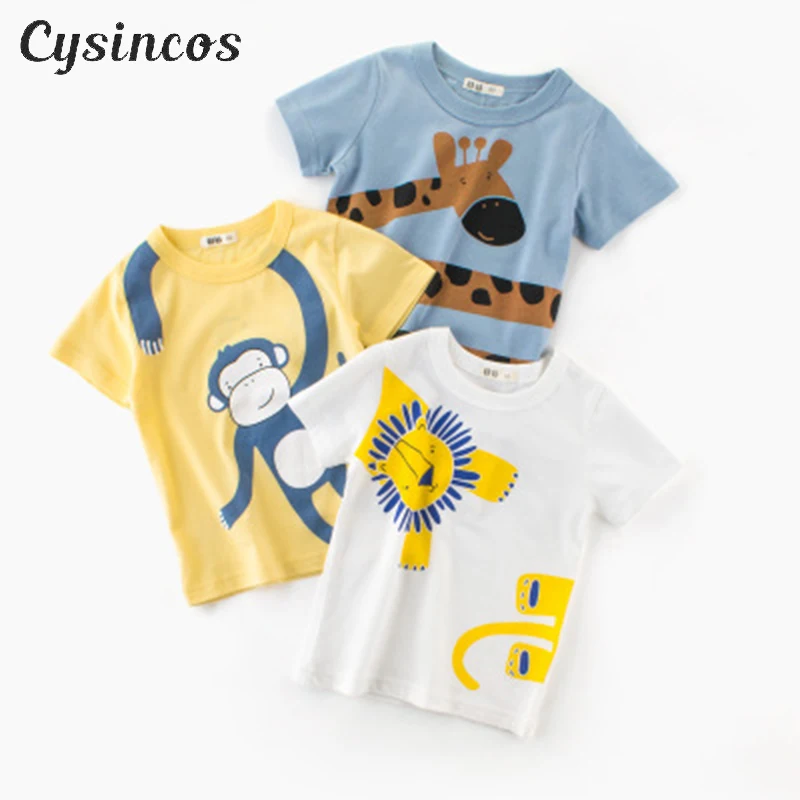 

CYSINCOS Summer Boys T Shirt Tshirt Animal Print Short Sleeve Baby Girls T-shirts Cotton Children T-shirt Tee Tops Boy Clothes
