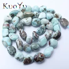 Naturalny nieregularny larimar kamień koraliki luźne koraliki w kształcie do tworzenia biżuterii zestaw do robienia bransoletek naszyjnik 15
