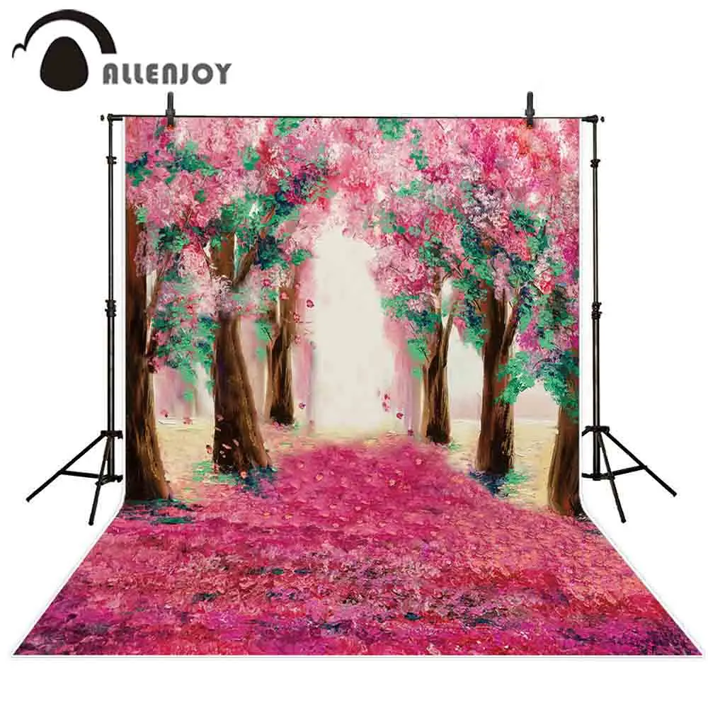 Фон для фотосъемки Allenjoy с изображением розового цветка дерева фон девочек