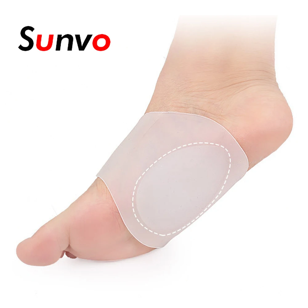 Sunvo силиконовый гель Высокая поддержка свода повязка для подошвенного фасцита облегчение боли плоский Корректор ног эластичные ортопедические вставки