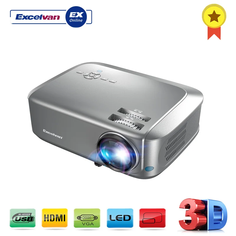 

Excelvan BL68 Home Theater Projector Supports Red-blue 3D 1080P Videos HDMI VGA USB Interfaces Dust-proof Net Available