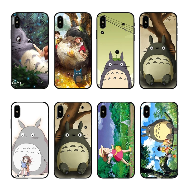 

IMIDO Totoro anime Top Detailed Popular Back Soft Silicone Case Cover for iPhone 8 7 6 6S Plus X XS XR XSmax 7plus 8plus capa