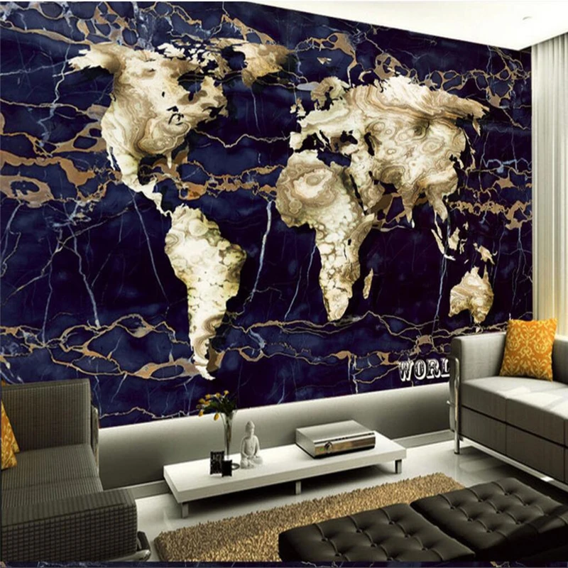 Gratuit Images Beibehang Original Marbre Carte Du Monde Creative Tv Fond dernière par