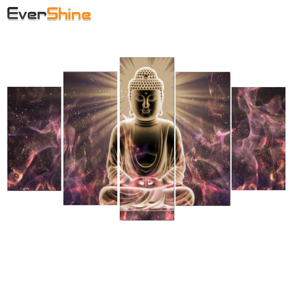 

EverShine 5 PCS Multi-picture Diamond Painting Buddha Beadwork Diamond Mosaic Pattern Embroidery Beadwork Rhinestones Pattern