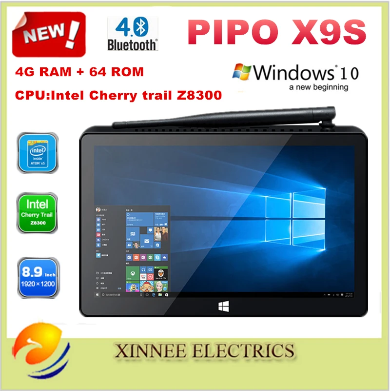 Мини-ПК pipo X9S Intel Cherry trail Z8350 Windows 10 OS 4 ГБ/64 ГБ 8,9 дюймов 1920*1200 разрешение WiFi BT4.0 HDMI медиа-бокс