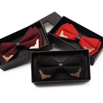

High Quality 2017 Designers Brand Groom Wedding Bowtie Metal Bow Tie Men's Business Bow Tie Men Neckties Bowtie Solid Yellow