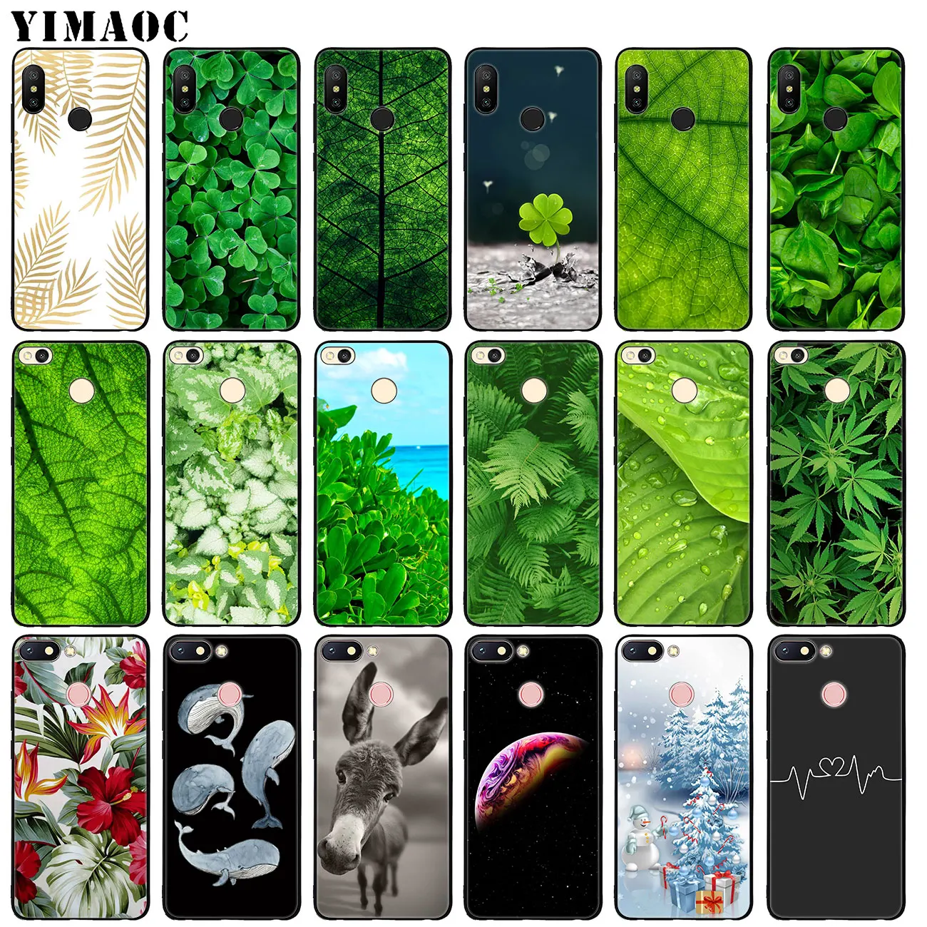 

YIMAOC green Lucky Clover Plant Leaves Leaf Soft Silicone Case for Xiaomi Mi 9 9T CC9 CC9E A3 PRO 8 SE A2 Lite f1 MAX 3