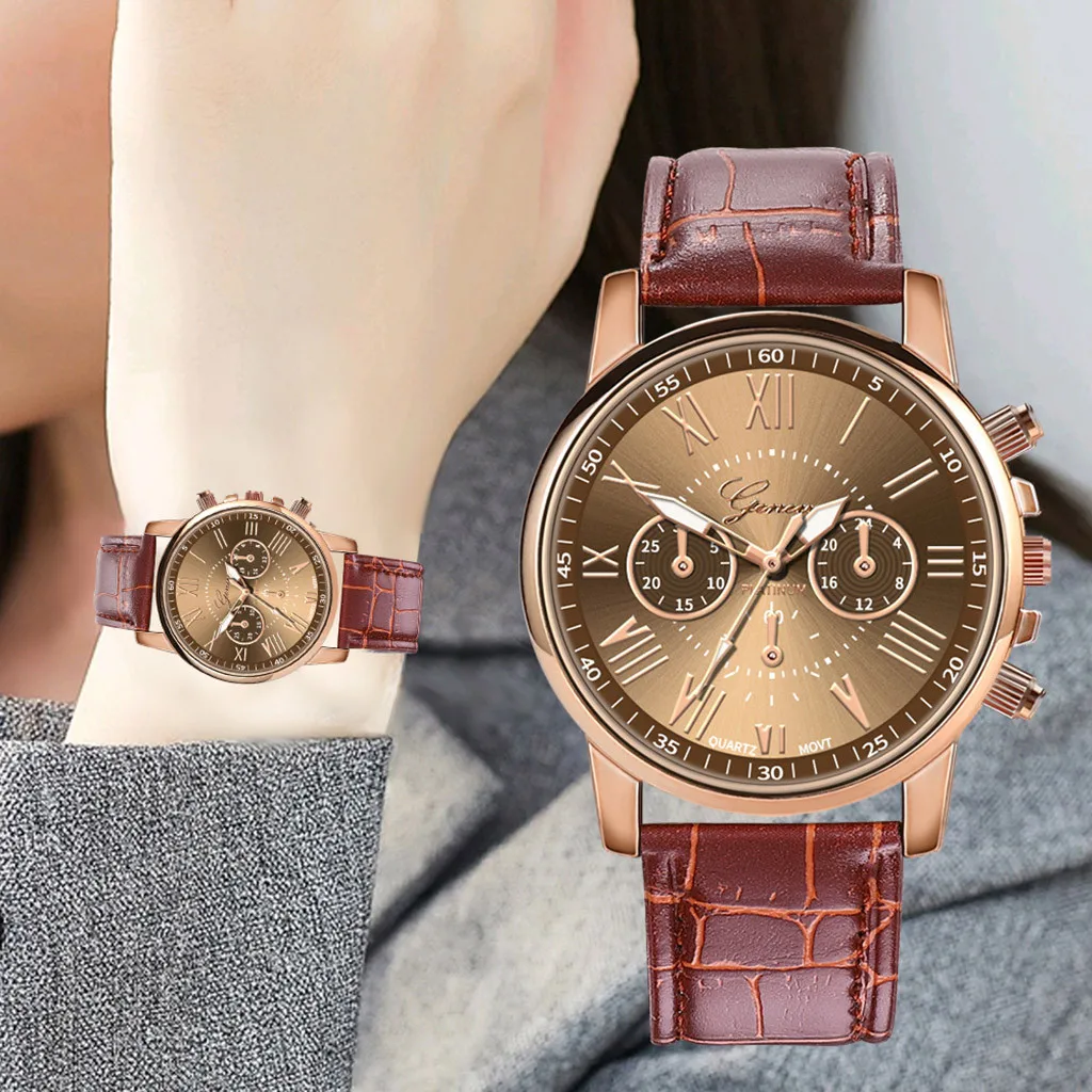 Лидер продаж, женские часы в римском стиле с кожаным ремешком, кварцевые наручные часы montre femme, жн, reloj mujer zegarek damski relojes para mujer
