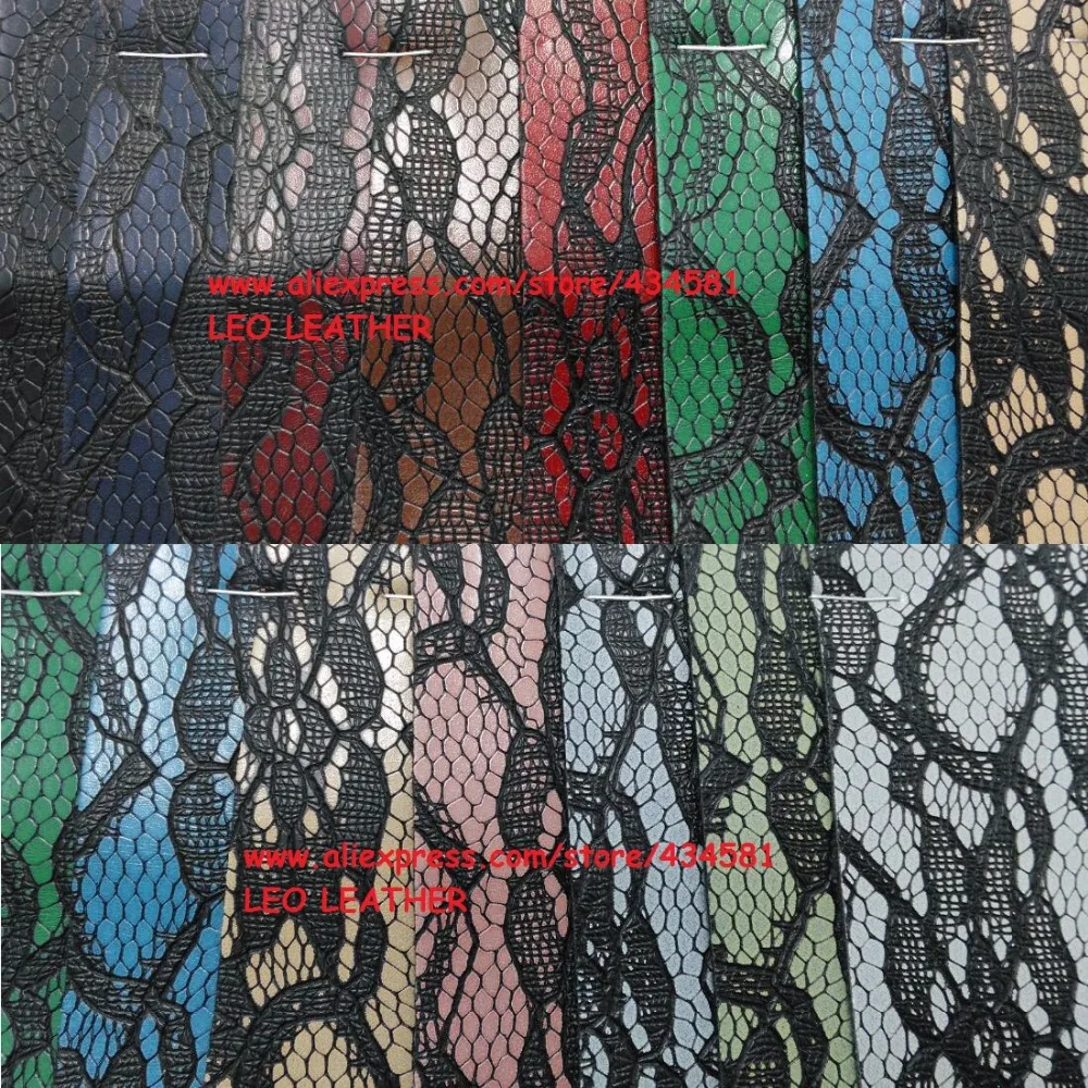 

LEO Leathers Embossed Lace PU Faux Leather Fabric for DIY Sewing P656