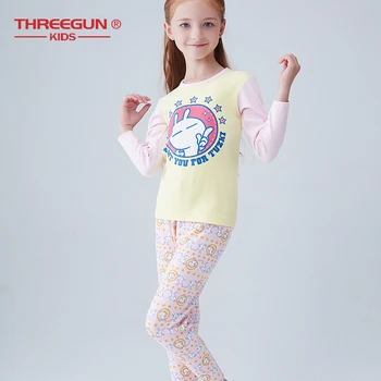 

THREEGUN X Tuzki Kids Thermal Underwear Cartoon Boys Girls Long Johns Winter Warm Long Sleeve Cotton Kids Clothes
