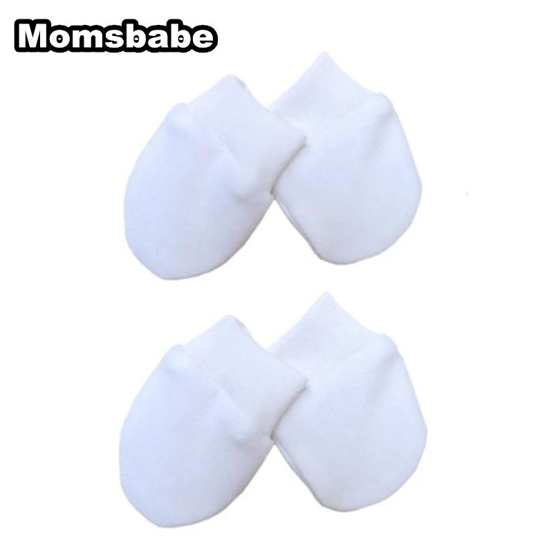 4Pair/lot Brand New Newborn White Baby Gloves 100Cotton gloves Baby