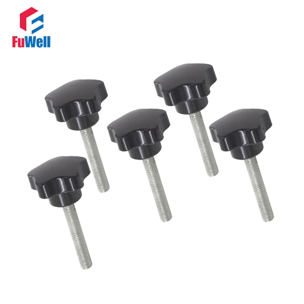 5pcs M6 x 60mm Thread 32mm Head Diameter Star Knob Free Shipping