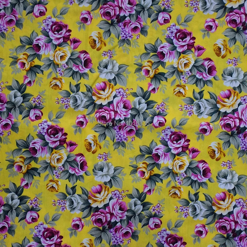 Hot Sale Yellow Rose Printed 100 Cotton Fabric Background Poplin Fabric For Summer Dress 100 Cotton Fabric Cotton Fabriccotton Fabrics For Sale Aliexpress
