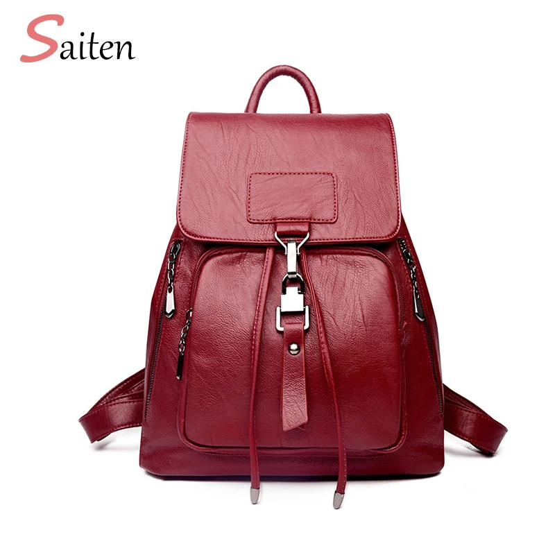 

New High Quality Leather Backpack Woman New Arrival Fashion Hardware Backpacks Female Large Capacity School Bag Mochila Feminina