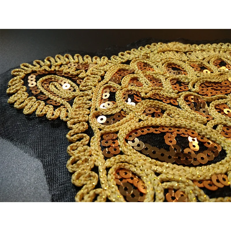 Горячие 3d большие золотые блестки голова тигра патч DIY Одежда нашивки для одежды пришить вышитый Леопард аппликация ремесла наклейки