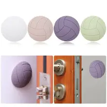 1PCS עצמי פגוש מדבקת סיליקון אנטי-החלקה עגול דלת כרית ידית ידית דבק 3D התרסקות Pad קיר מגן ידית 4 צבעים(China)