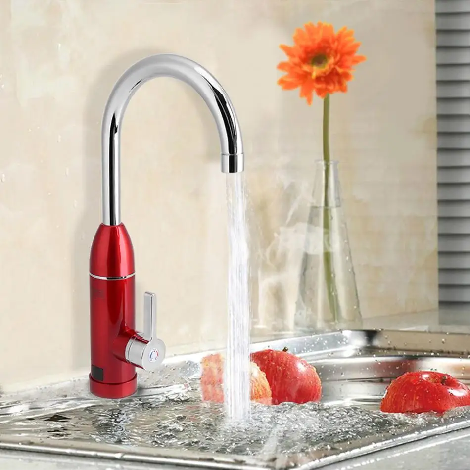 220V Electric Instant Heating Faucet Tap 360 Degree Rotary Hot&Cold