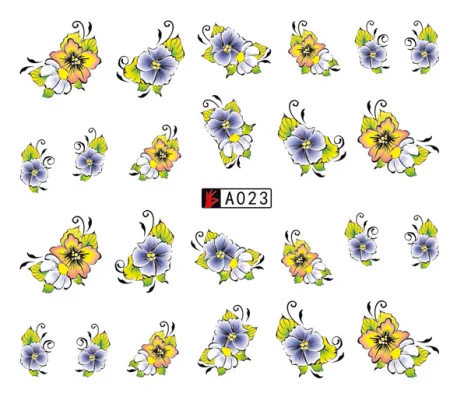 48 листов Смешанный милый цветочный узор для укладки ногтей бумажный наконечник для украшения ногтей набор для маникюра DIY водяные татуировки A001-048