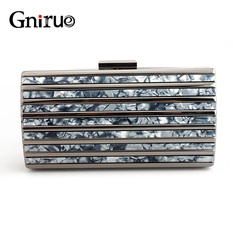 

Fashion Patchwork Acrylic Evening Bag Women Chain Shoulder Bag Elegant Marble Day Clutch Bags Party Wedding Handbags Wallet