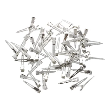 

New Style 60 Pcs Single Prong Sectioning Clip Alligator Pinch Clips for Hair Bows Corker Bulk Craft DIY Long 45mm