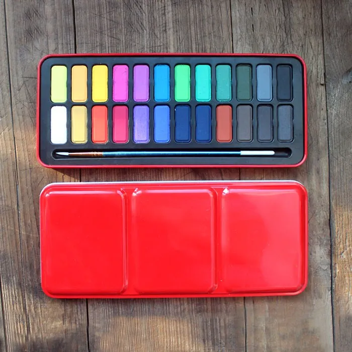 

18/24 Colors Professional Watercolor Paints Set Solid Watercolor Aquarelle Box Colors Art Painting for Artist Tools Paint Sets