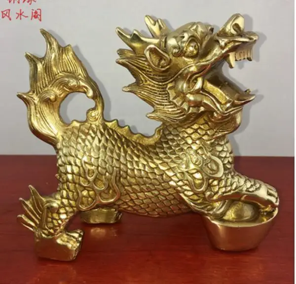 6.4&quot Pure copper Feng Shui Unicorn wishful ingot creative home decoration | Дом и сад