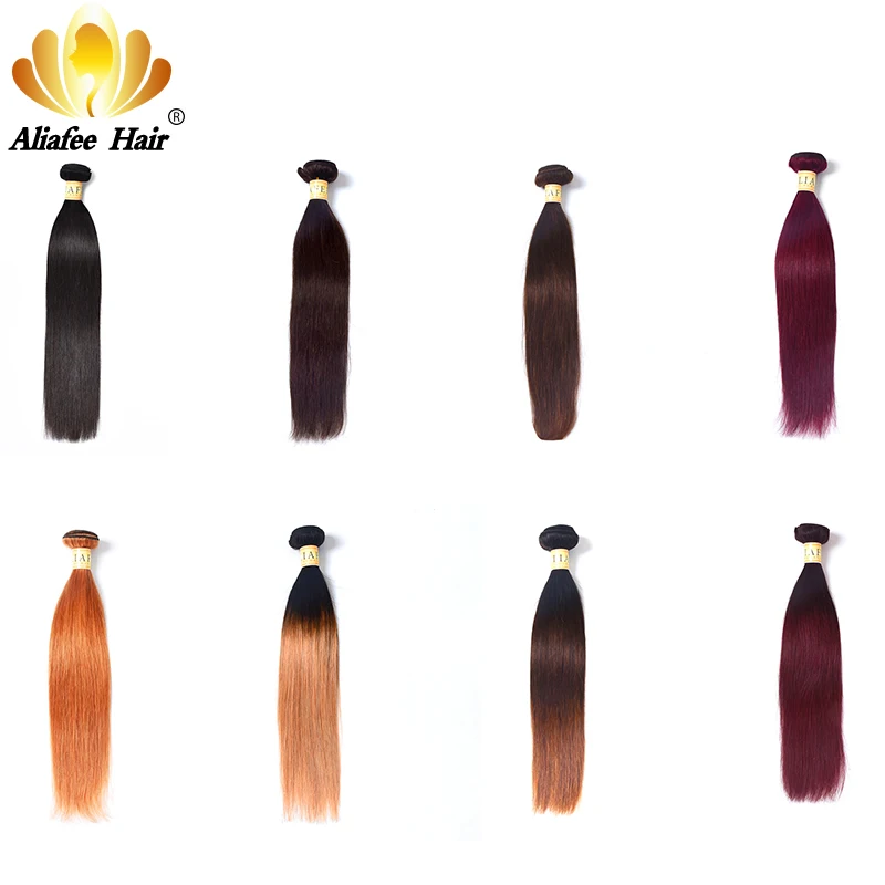 Aliafee Hair Brazilian Hair Weave Bundles Straight Ombre Hair Bundles #1b#2/#4/#99/#27 Non Remy 8\ Aliafee Hair Brazilian Hair Weave Bundles Straight Ombre Hair Bundles #1b#2/#4/#99/#27 Non Remy 8\