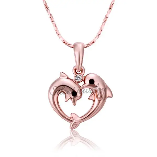 N508 Wholesale Nickle Free Antiallergic 18K Real Gold Plated Dolphin Necklace pendants New Fashion Jewelry | Украшения и