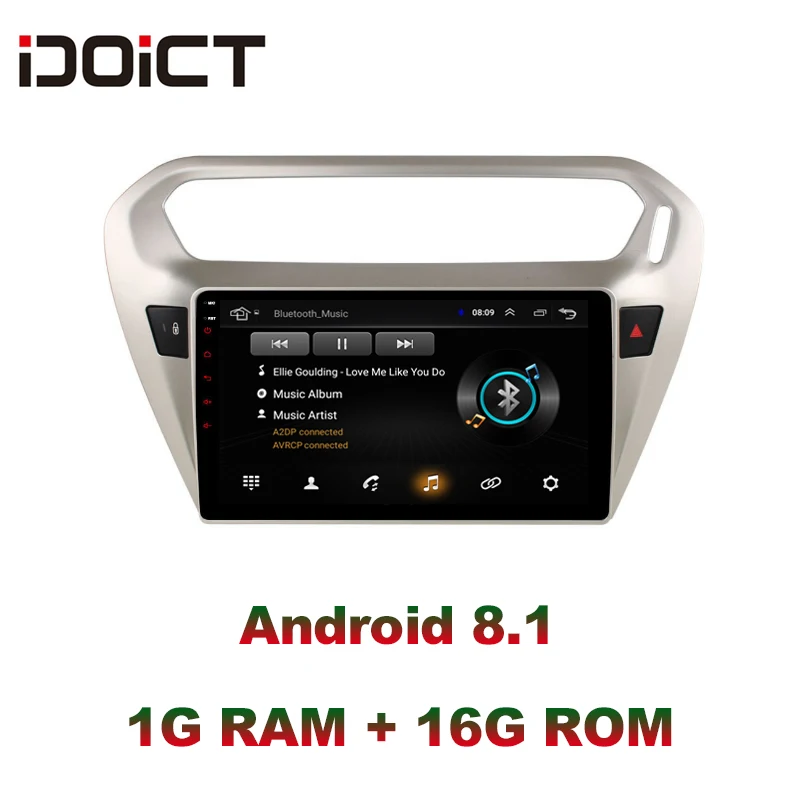 IDOICT Android 8,1 dvd-плеер для автомобиля gps навигация Мультимедиа для peugeot 301 Citroen Elysee радио 2013- DSP