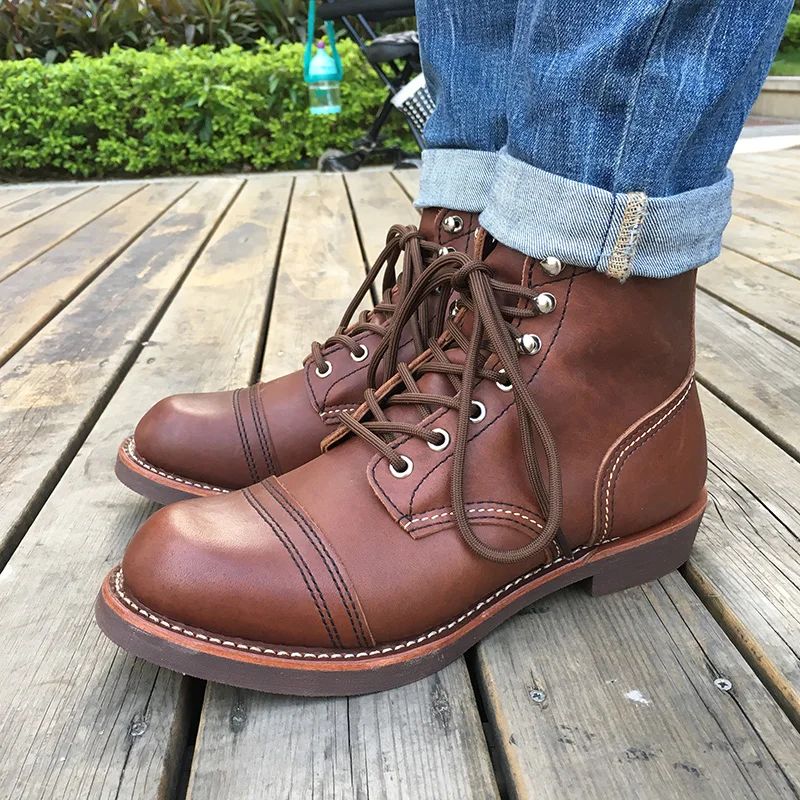 Новинка; мужская повседневная обувь из натуральной кожи наивысшего качества; Роскошные Дизайнерские ботильоны в британском стиле; сезон осень-зима; Цвет Бордовый; ботинки в байкерском стиле