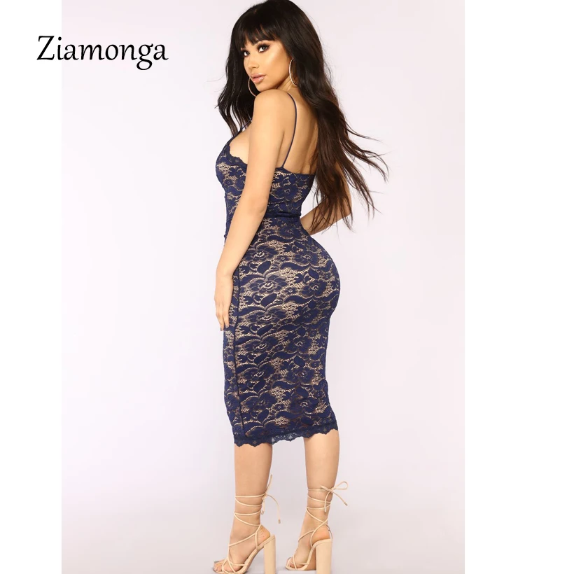 Ziamonga модные элегантные Стиль Бандажное платье черный, белый цвет лоскутное кружевное платье с v-образным вырезом, сексуальное летнее платье миди "карандаш" обтягивающее платье