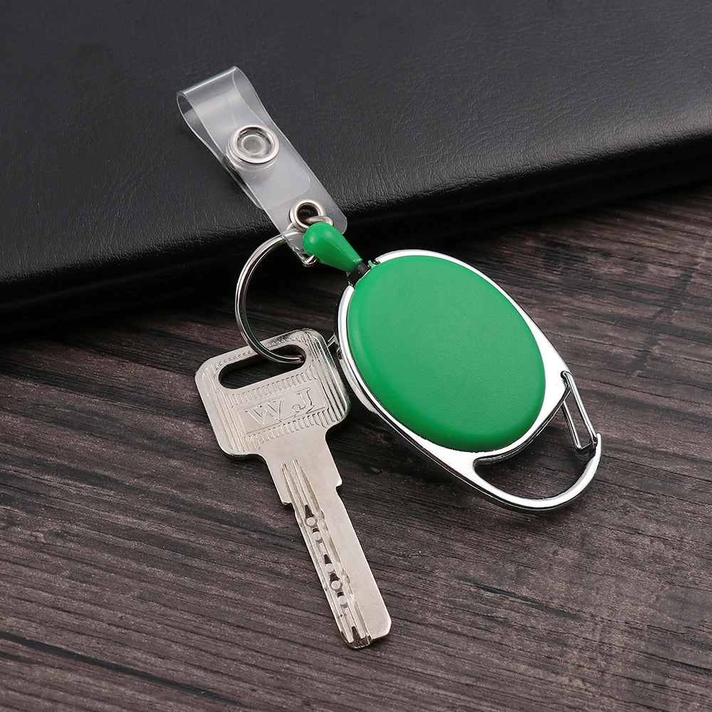 Key holder 1PC Unisex Retractable Reel Pull Keychain ID Badge Lanyard Name Tag Key Card Holder Belt Clip Durable Key Ring Bag Chain Clip