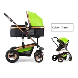 2015 роскошные Детские коляски 3 в 1, шесть цветов четыре колеса одно место, модный стиль, складная коляска, коляска сумка