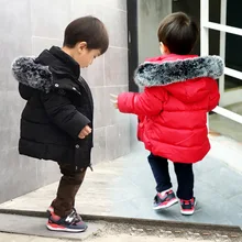 Children’s jacket 2017 winter children’s clothing fashion boys coat new style children’s zipper large fur collar coat