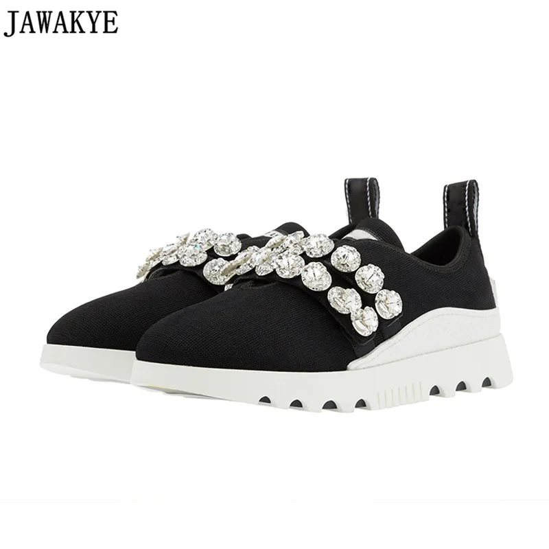 

Spring summer knitted casual Shoes Women high quality Slip on 2018 new thick Bottom Platform flat heel sneakers for ladies