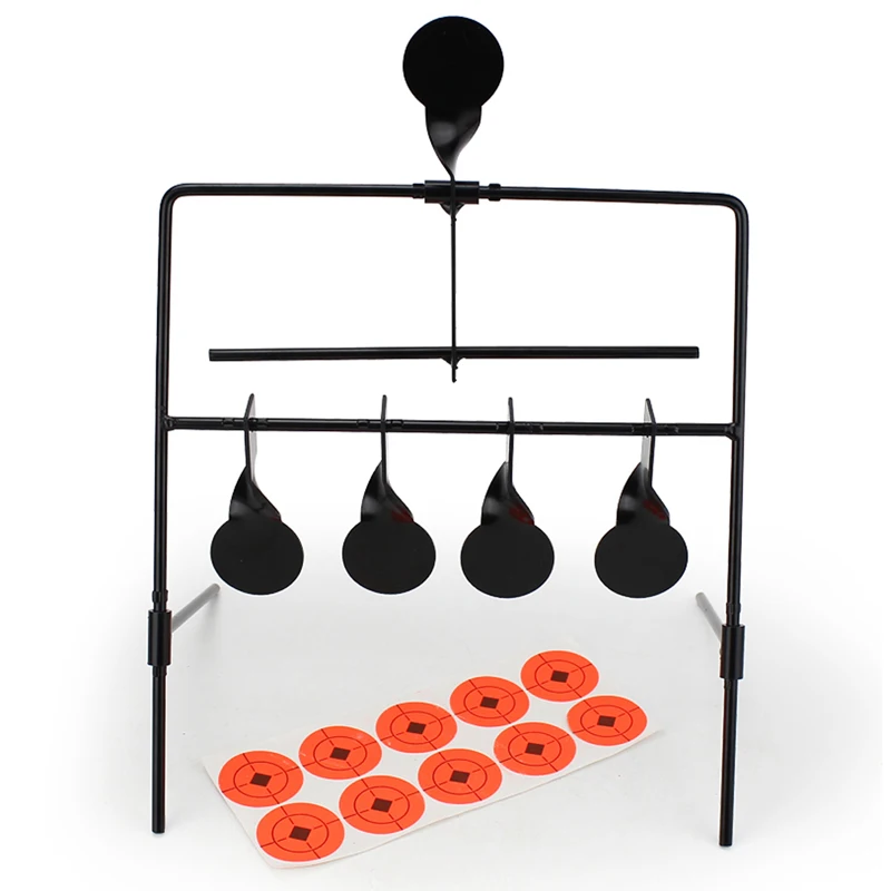 

Airsoft Paintball Shooting Target Metal Automatic Reset Rotating Indoor Outdoor Air Gun Rifle Practice Target Set