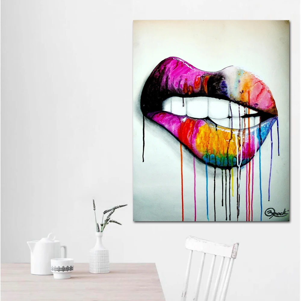 SELFLESSLY-Decorative-Painting-For-Living-Room-Wall-Sexy-Colorful-Mouth-Pop-Art-Canvas-Abstract-Picture-Poster (1)