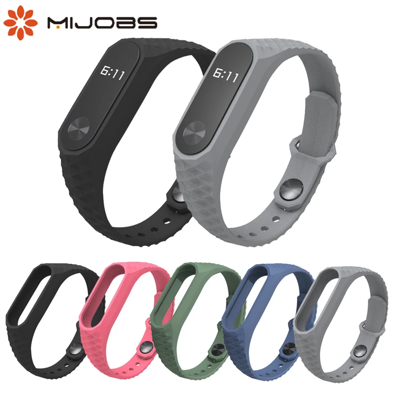 

Mijobs Silicone Aurora Strap For Xiaomi Mi Band 2 Smart Bracelet Wristband Colorful Anti-off Wrist Straps Miband 2 Replacement