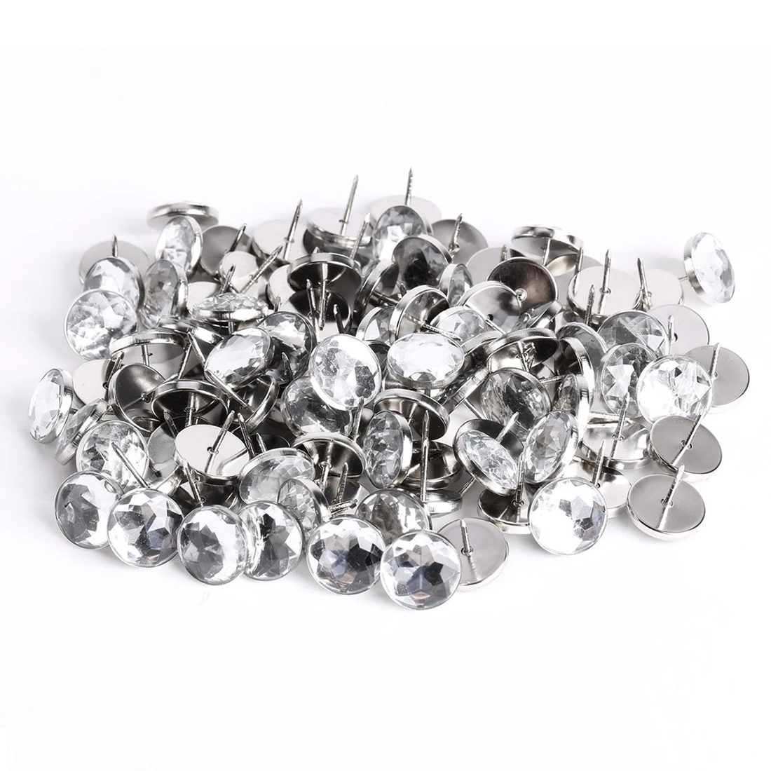 100 x 22MM Crystal Sofa Headboard Upholstery Nails Buttons Tacksin