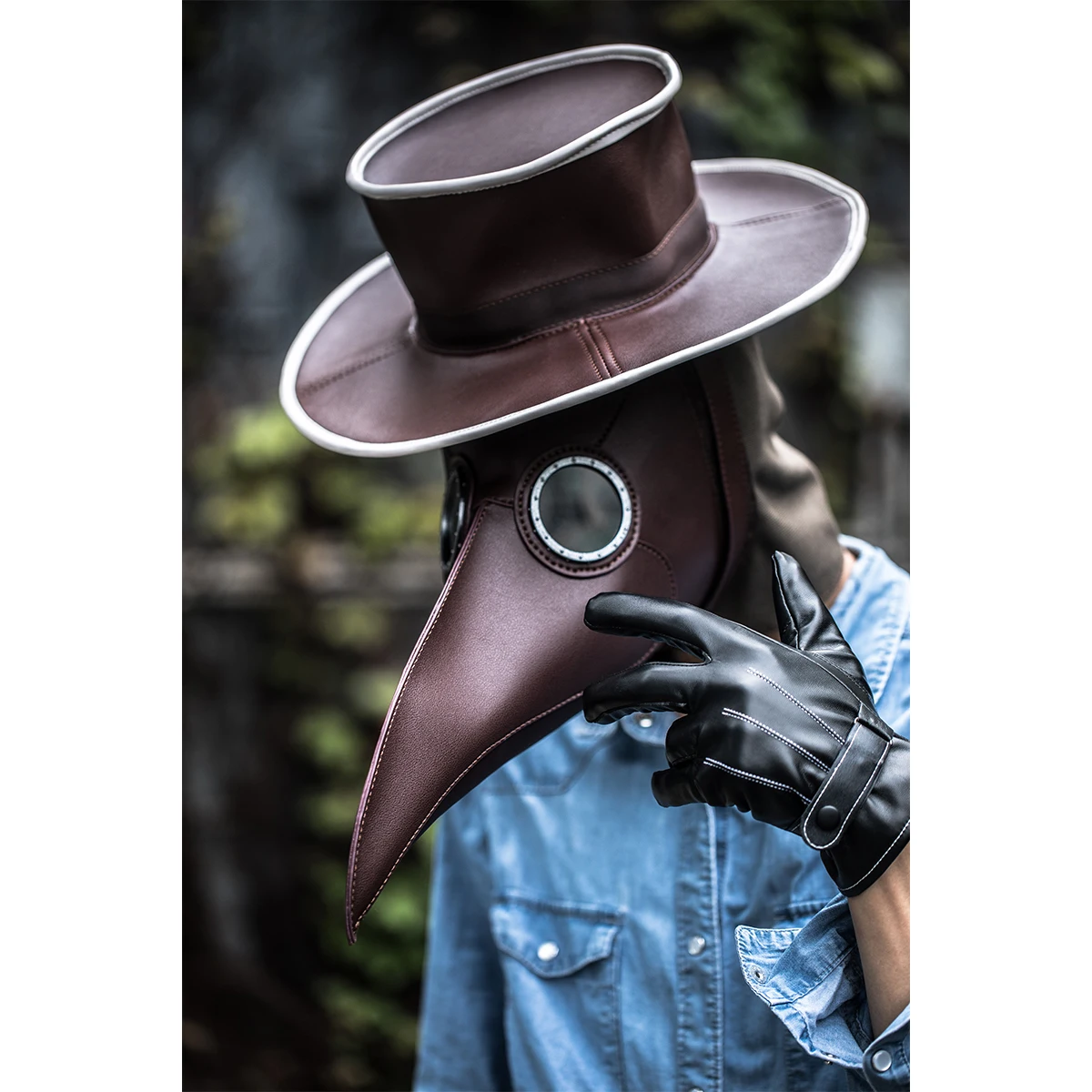 XCOSER стимпанк маска Чумного доктор со шляпой косплей аксессуары Хэллоуин