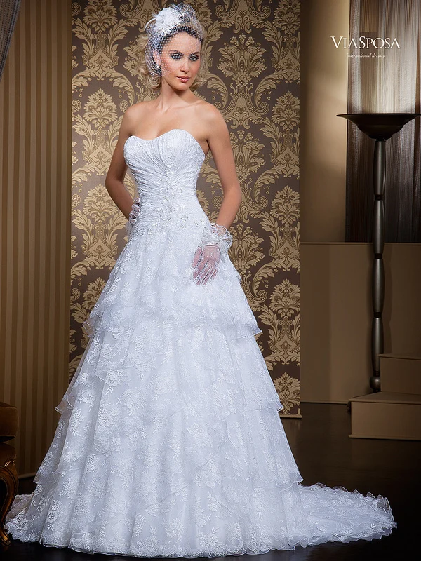 

2014 New White Ivory Sweetheart Sleeveless A-Line Two Pieces Detachable Skirt Long/Short Lace Wedding Dresses Bridal Gowns W050