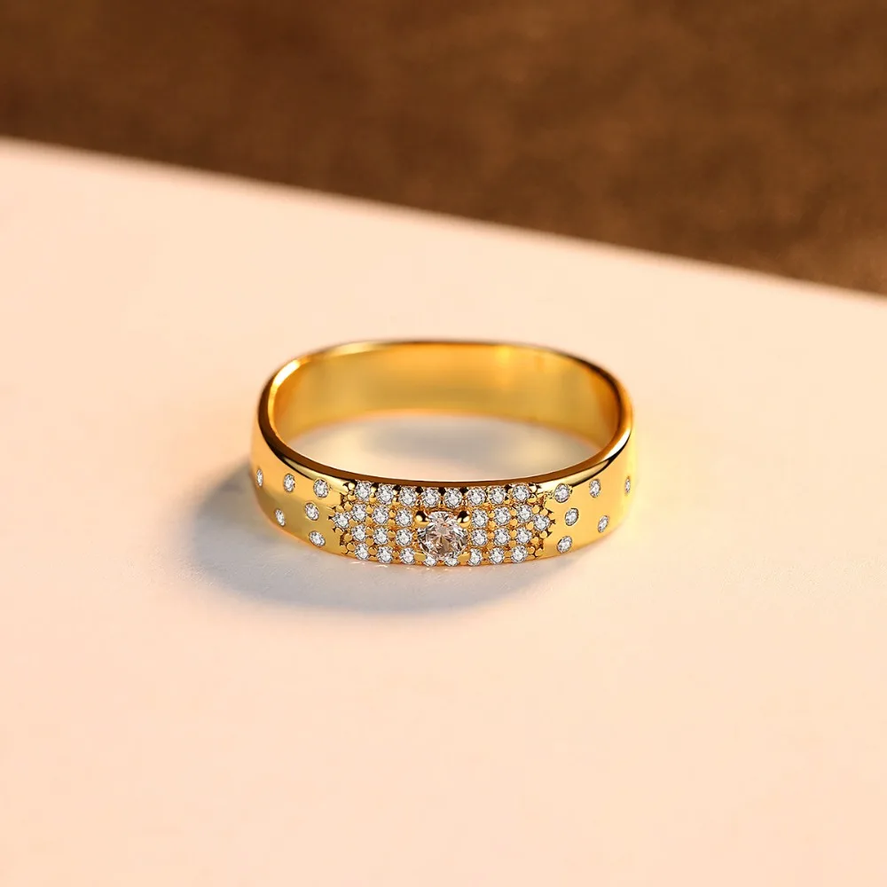 LUOTEEMI, классические кольца из серебра 925 пробы для женщин и девушек, свадебные кольца для свиданий, проложенные блестящими фианитами, изысканные ювелирные изделия, бижутерия для женщин