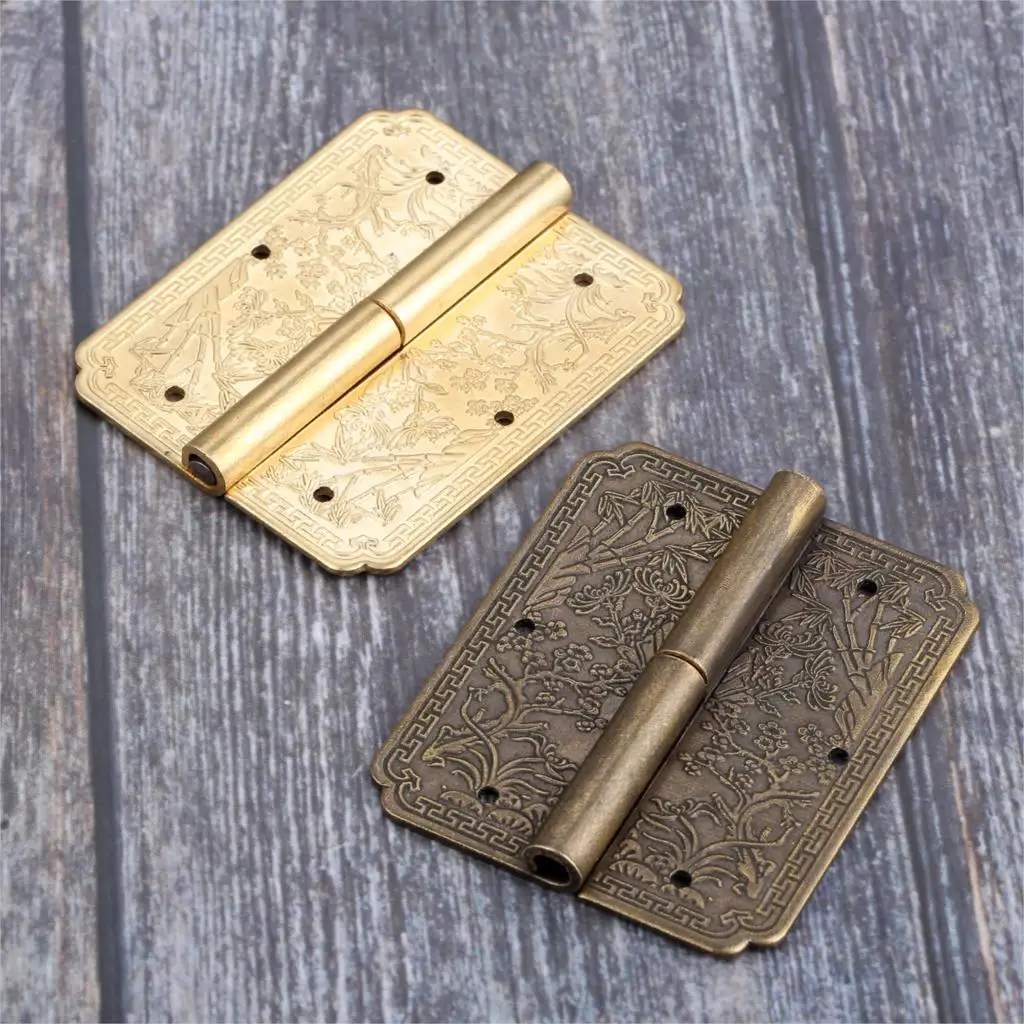 

1Pc 60*50mm Antique Bronze Furniture Hinges Cabinet Drawer Door Hinge Decorative Fittings Jewelry Box Hinges Left Right
