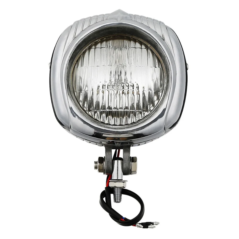 

Retro Electroline 4" Headlight Orange/Clear Lens For Harley Sportster Chopper Bobber Custom Bikes