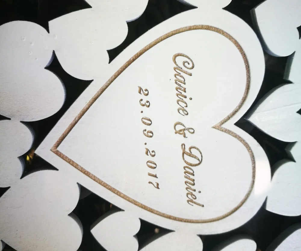 Customs Personalised Heart Shaped wedding guestbook alternative hanging heart Wedding guest book hearts wedding Decorations6