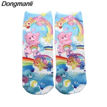 P3874 1 пара носков с мишками, невидимые короткие носки, Летние Повседневные Дышащие Короткие носки унисекс