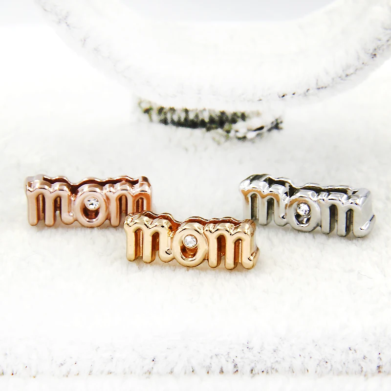 Ювелирные изделия YUKAM Crystal Стразы Best Mom Slide Charms Keeper для браслетов из нержавеющей