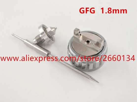 Wholesale and retail HVLP 1.3/1.4/1.8mm Needle,Nozzle and Flow cap Apply to GFG PRO and TT spray gunОптово-розничная HVLP 1.3 / 1.4 / 1.8mm Игла, Насадка и крышка потока Нанесите на распылитель GFG PRO и TT - Цвет: GFG  1.8mm