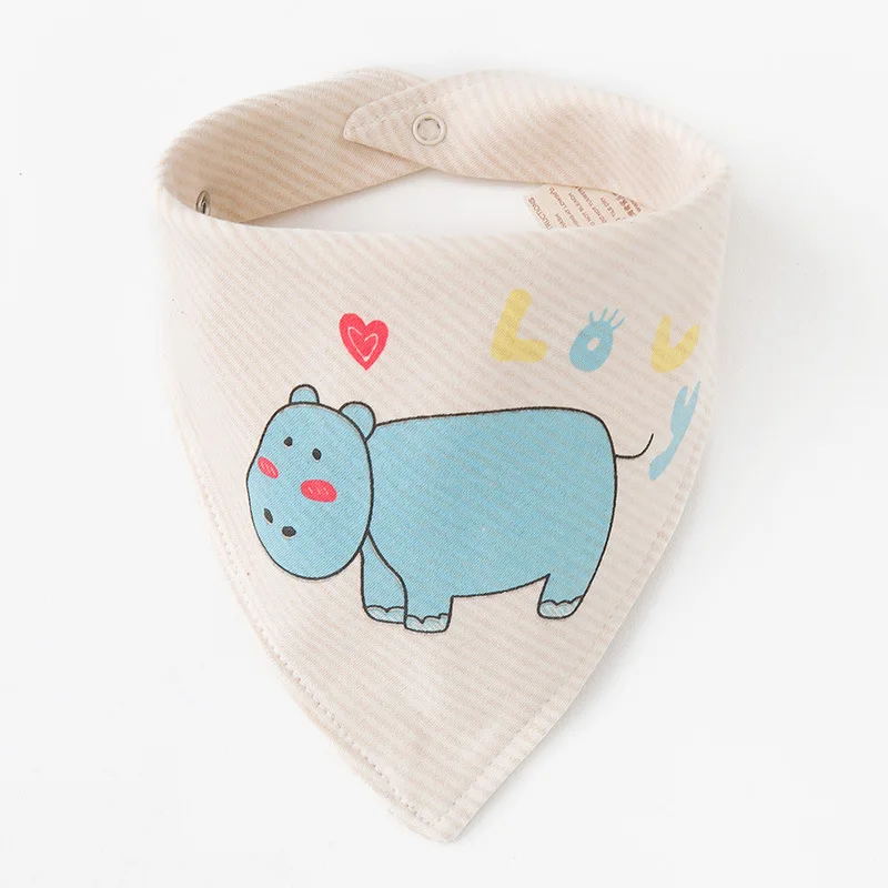 2019 New Baby Bibs Cute Hippo Print Bib 4pcs Burp Cloths Baby Accessories Stuff Slabbetjes Babador Bandana Baby Feeding Combed