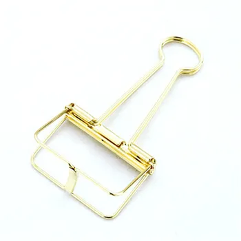

10 pcs L Chic Nordic Office Paper Storage Clip Minimalist Gold Ins Wrought Iron Document Handbook Storage Clip Home Sealing Clip